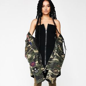 Dolls Kill Sexy Strapless Zip Up Dress